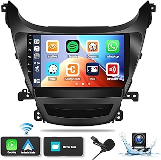 2+32G Android 13 Car Stereo for Hyundai Elantra 2014 2015 2016 Apple Carplay Android Auto Mirror Link Change Wallpaper Theme 9 inch Touchscreen Radio FM RDS HiFi Bluetooth WiFi GPS+ AHD Camera & MIC
