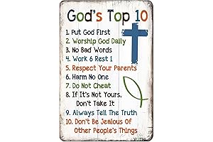 Ten Commandments Aluminum Wall Art for Kids