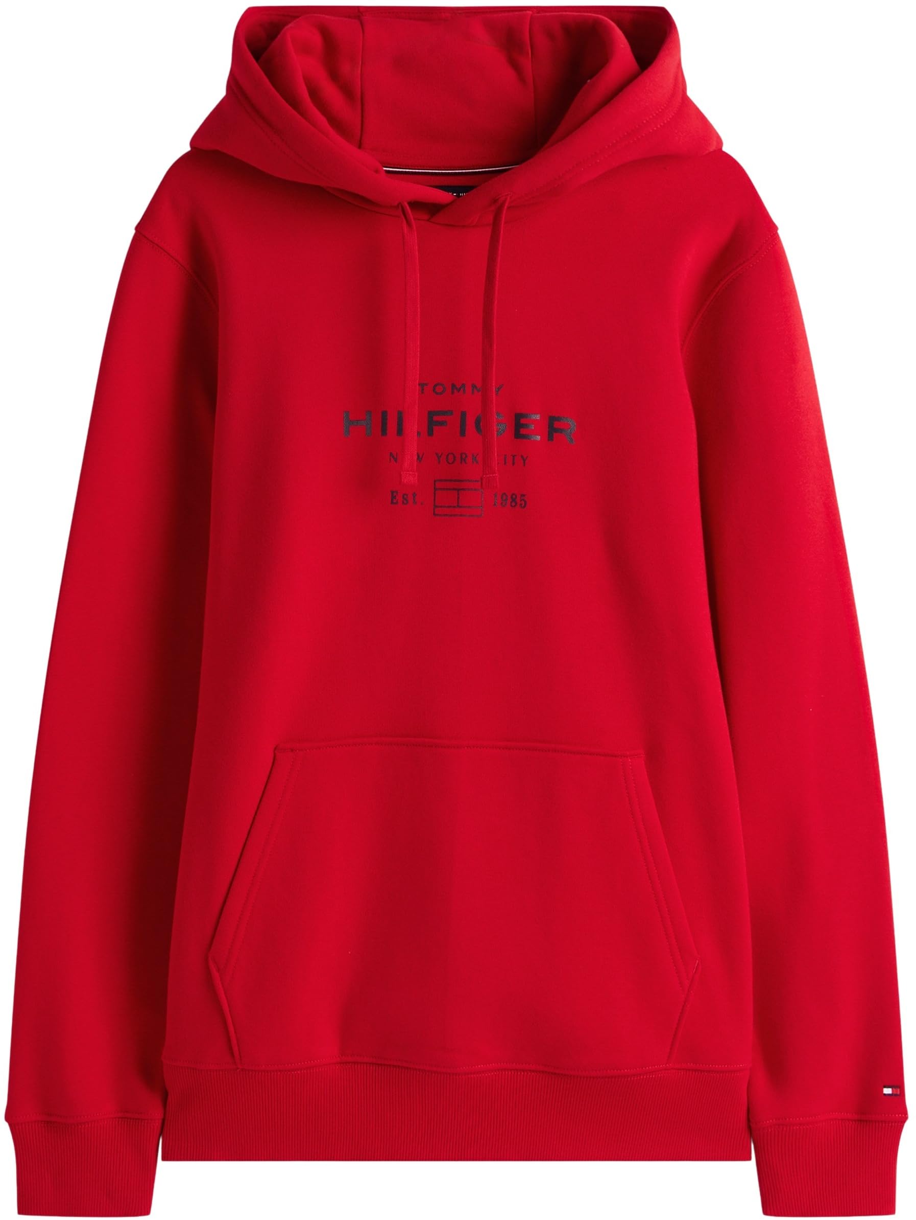 Tommy Hilfiger Męska owalna bluza z kapturem GRAFICZNA MW0MW40864, czerwona, XL, Czerwony (średni czerwony), XL