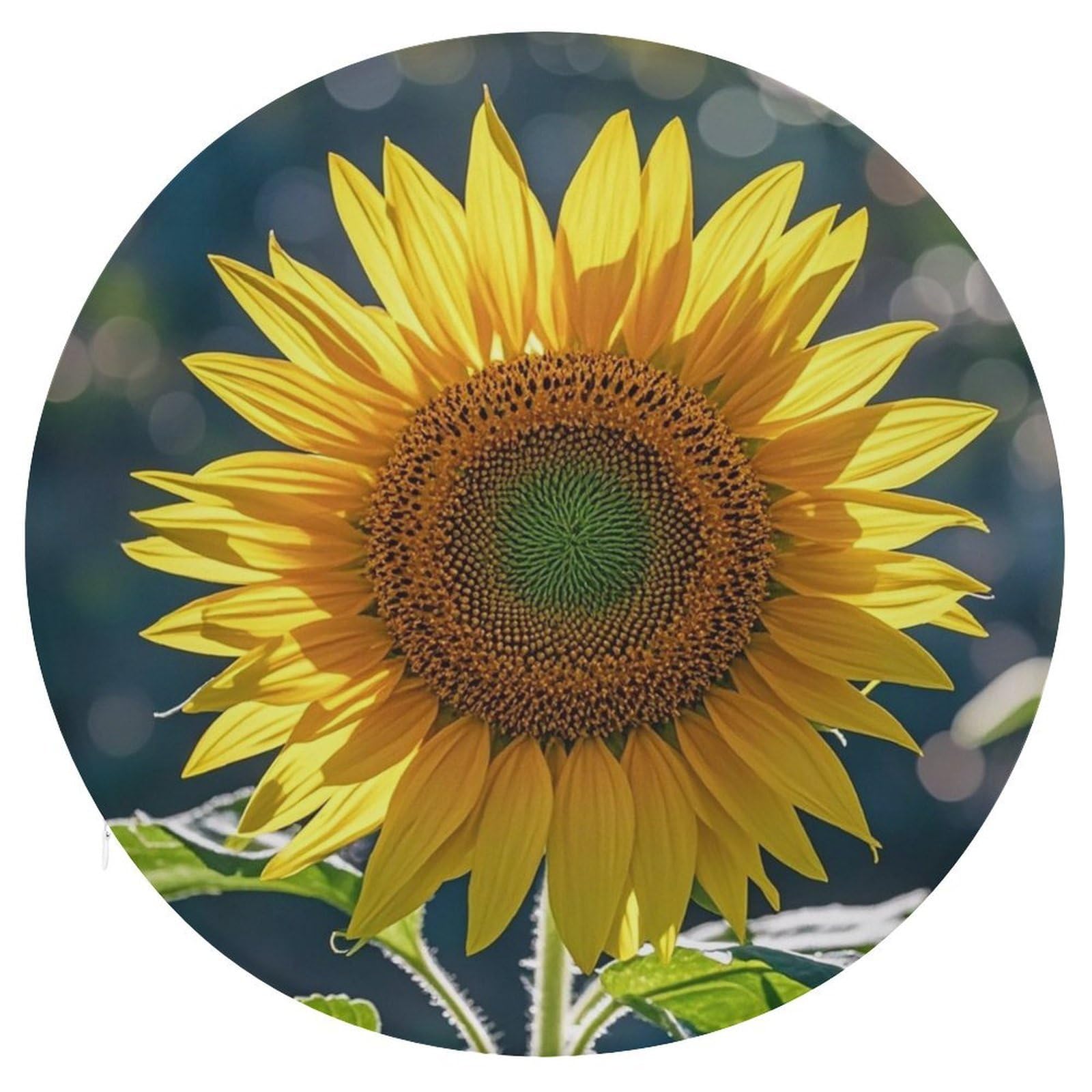 LZQPOEAS Night Sunflowers Swivel Seat Cushion with Supportive Memory Foam Comfort Round Bar Stool Cushion 15.3" Diameter Rotating Seat Cushions Fashion Chair Pad for Car Office Home