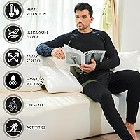 Vista 4 de romision Thermal Underwear for Men Long Johns Fleece Lined Hunting Gear Bottom Top Set Base Layer for Cold Weather XS-4XL