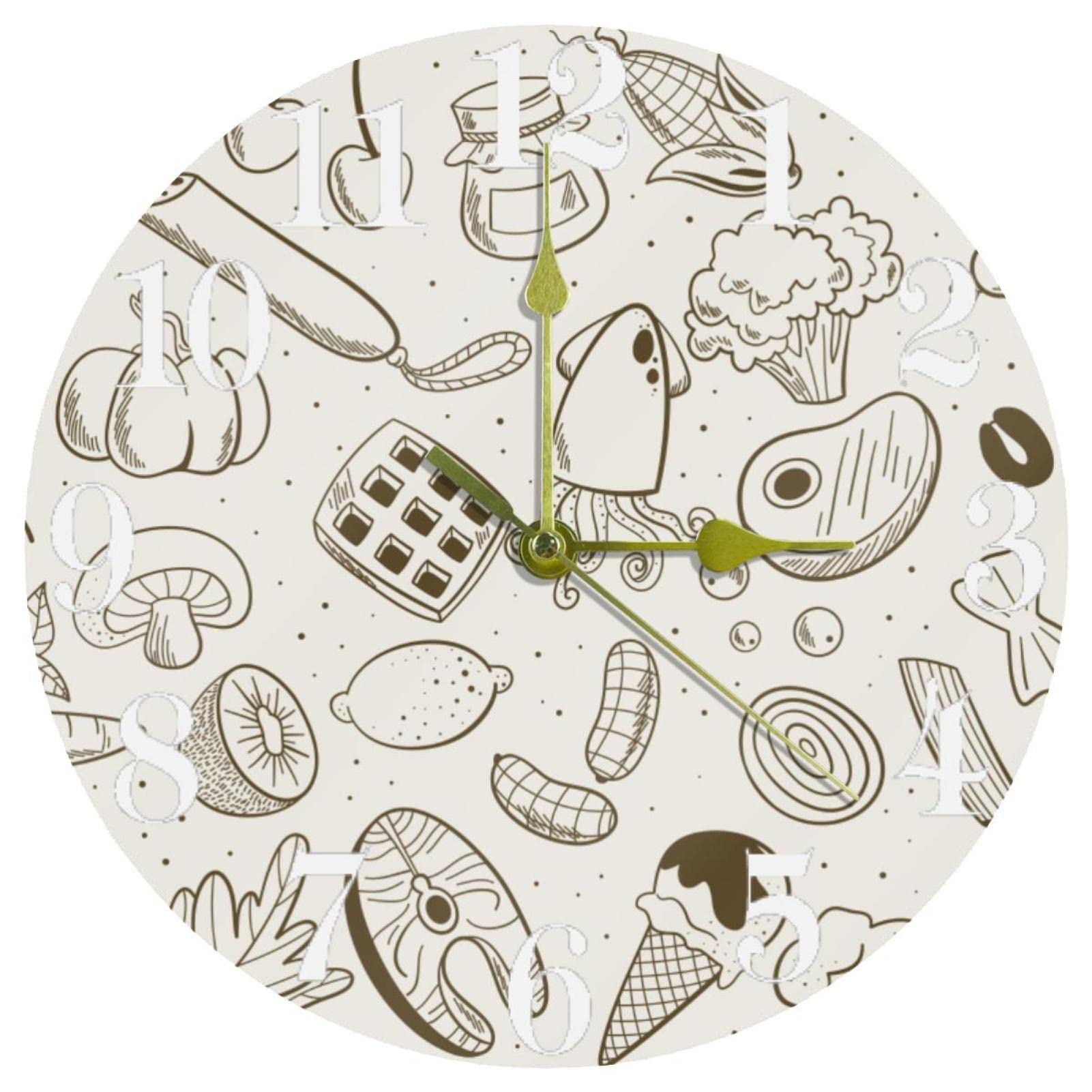 Horloge murale ronde de 25,4 cm silencieuse fonctionne à piles