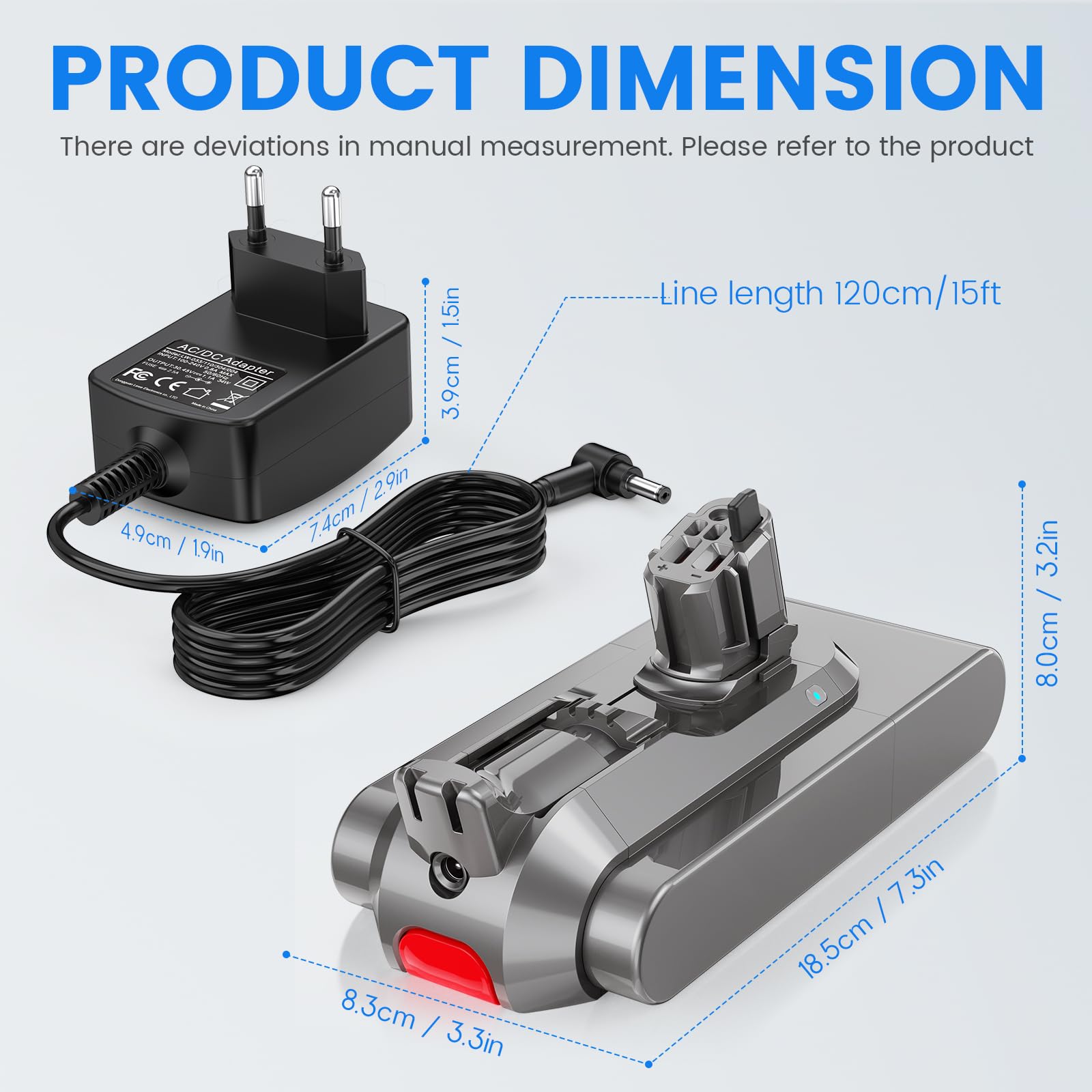 Batteria SV15 con caricabatterie per Dyson V11, 3900mAh ASUNCELL batteria di ricambio per V11 Torque Drive Outsize Absolute Extra V15 Detect Absolute Extra SV15 SV16 SV22 batteria per aspirapolvere