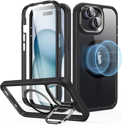 ESR Funda para iPhone 15 Plus, carcasa MagSafe de cuerpo completo, supera la protección de grado militar, funda magnética para iPhone 15 Plus, funda