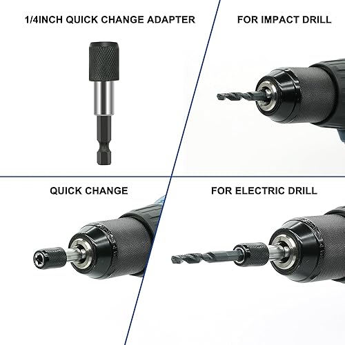 Vista 15 de Juego de 110 piezas de roscas y troqueles, tamaño métrico M2-M18, herramienta de roscado estándar con asas ajustables, accesorios y estuche