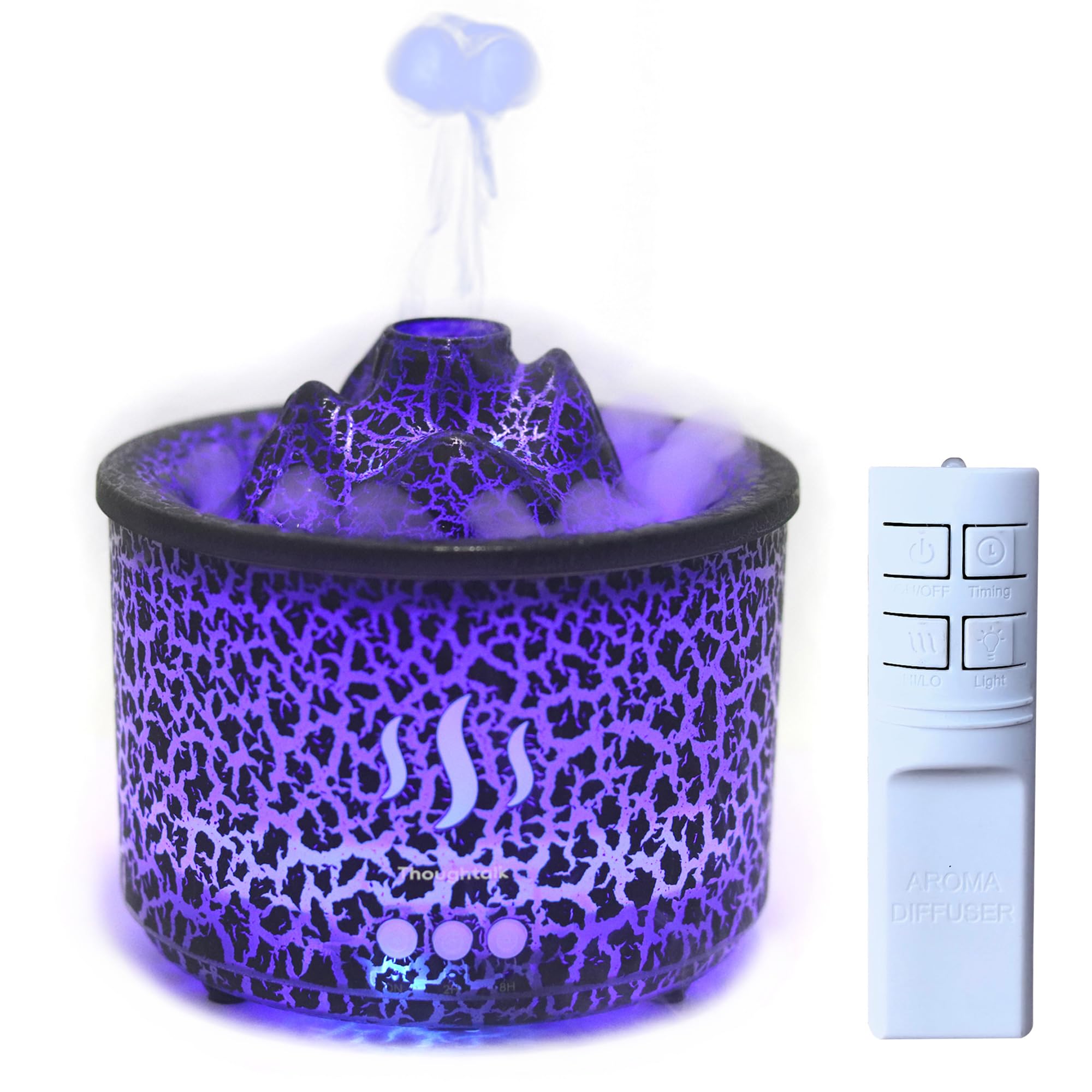 Luz nocturna 3 en 1 de 260 ml, humidificador y difusor de aceites esenciales para dormitorio, oficina, gimnasio, colección de hotel, 3 modos de luz, 2/8H, llama de atomización y modos