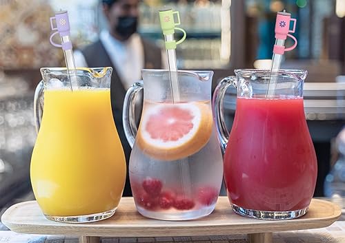 Miniatura 6 de GLBEAR 6 tapas de popote para copa Stanley, cubierta de popote de silicona compatible con vaso Stanley de 30 y 40 onzas con asa, tapa de 0.394 in