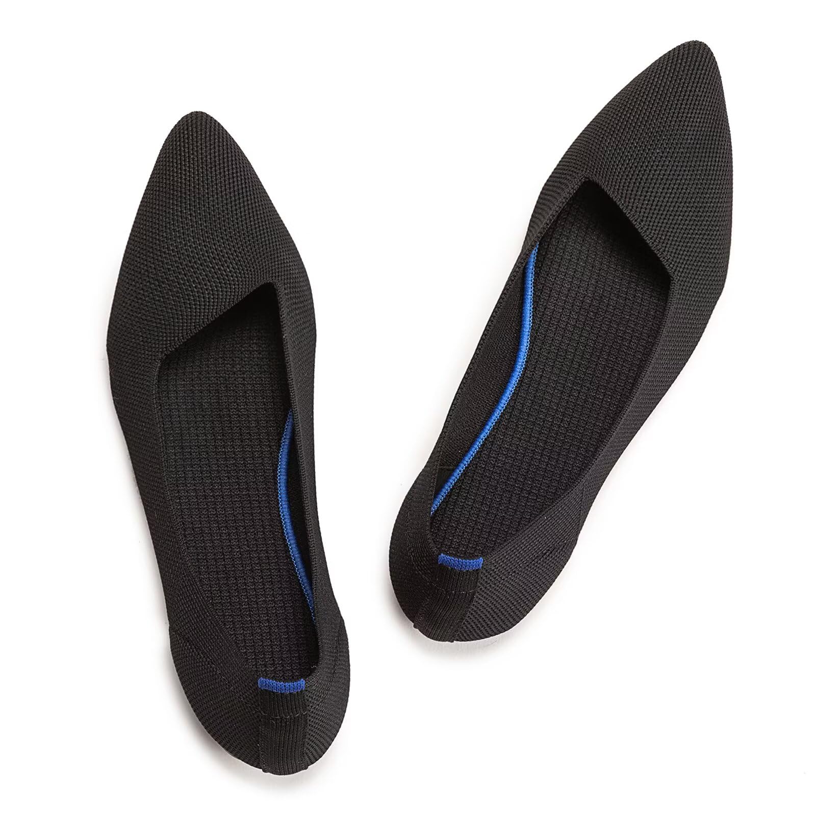 Frank Mully Womens Pointed Toe Flats Knit Dress Shoes Comfort Women Shoes Softable