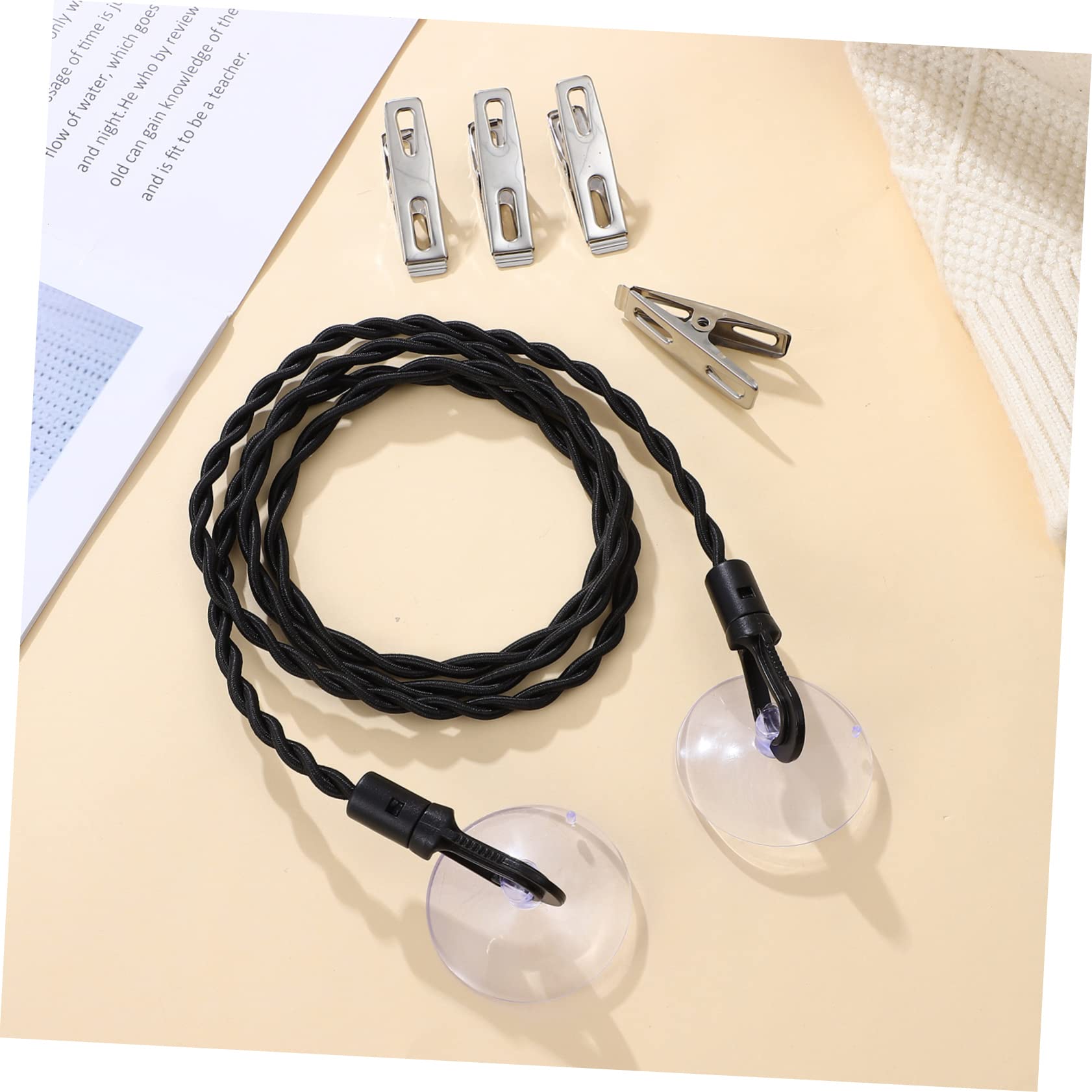 ABOOFAN 6stücke Reise-wäscheleine Mit Saugknöpfen Und Clips Ausziehbare Elastische Camping-zubehör Für Indoor Outdoor Nutzung Verstellbar Und Einfach Zu Fixieren Für Hotels Und