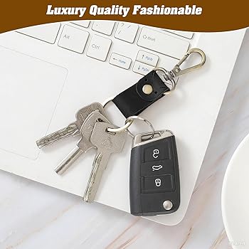 Jack&Chris Genuine Leather Keychain, Small Keychain for Man