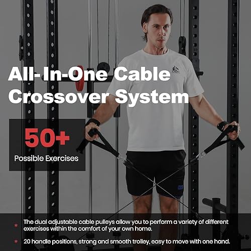 Miniatura 4 de LIONSCOOL Master Power Rack & All-in - Jaula cruzada de cables para el hogargaraje, capacidad de 1500 libras, más fuerte, más segura y multifuncional