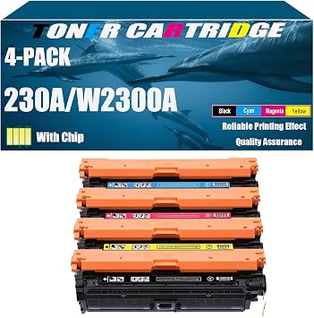 230A W2300A Toner Cartridges with Chip High Yield Replacement Compatible for HP 4203DW 4203DN Printer Refill Combo Pack Cartridge