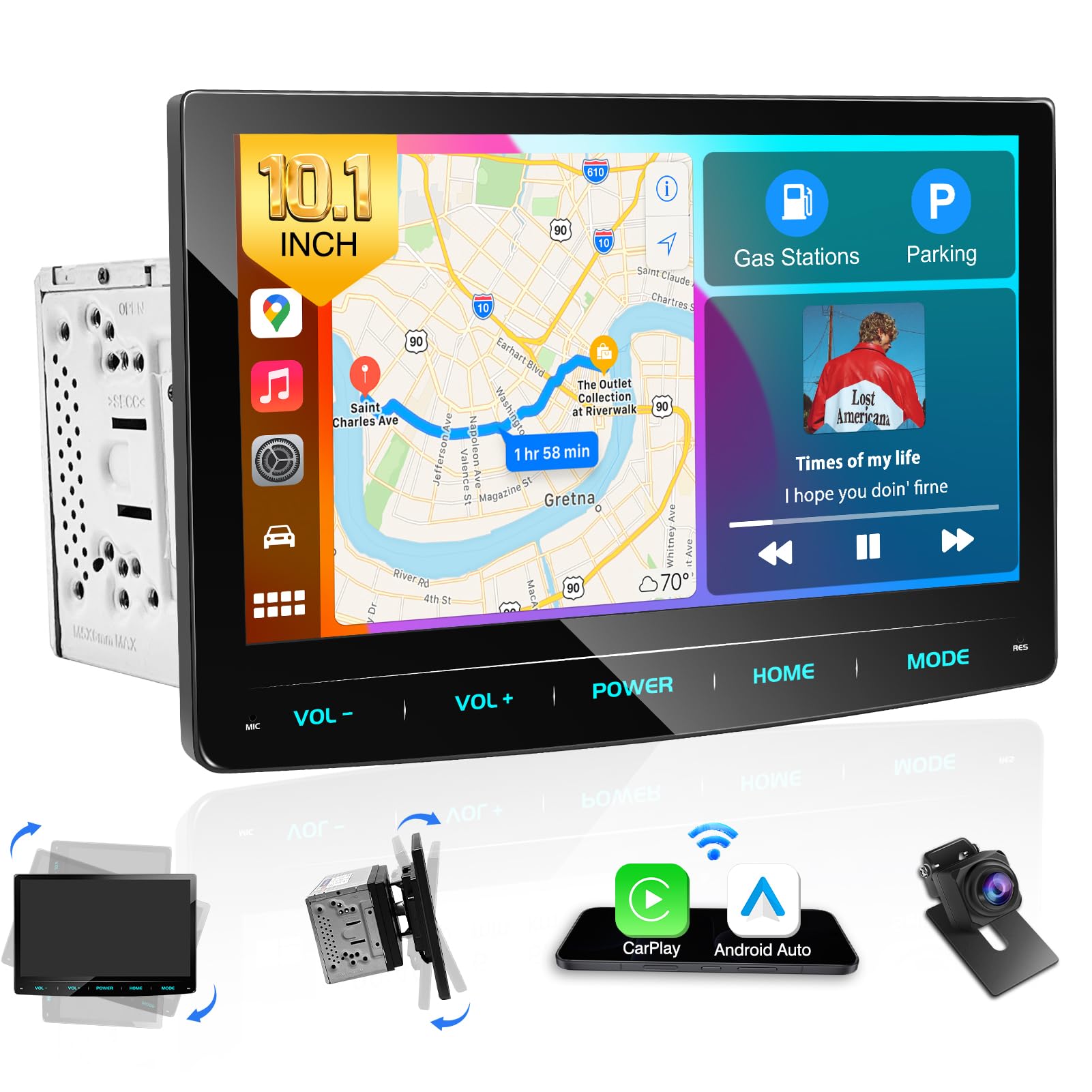 PORMIDO Double Din Car Stereo