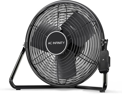 Miniatura 9 de AC Infinity CLOUDLIFT S12, ventilador de pared industrial con controlador de velocidad inalámbrico, soporte de piso o montaje en pared, para