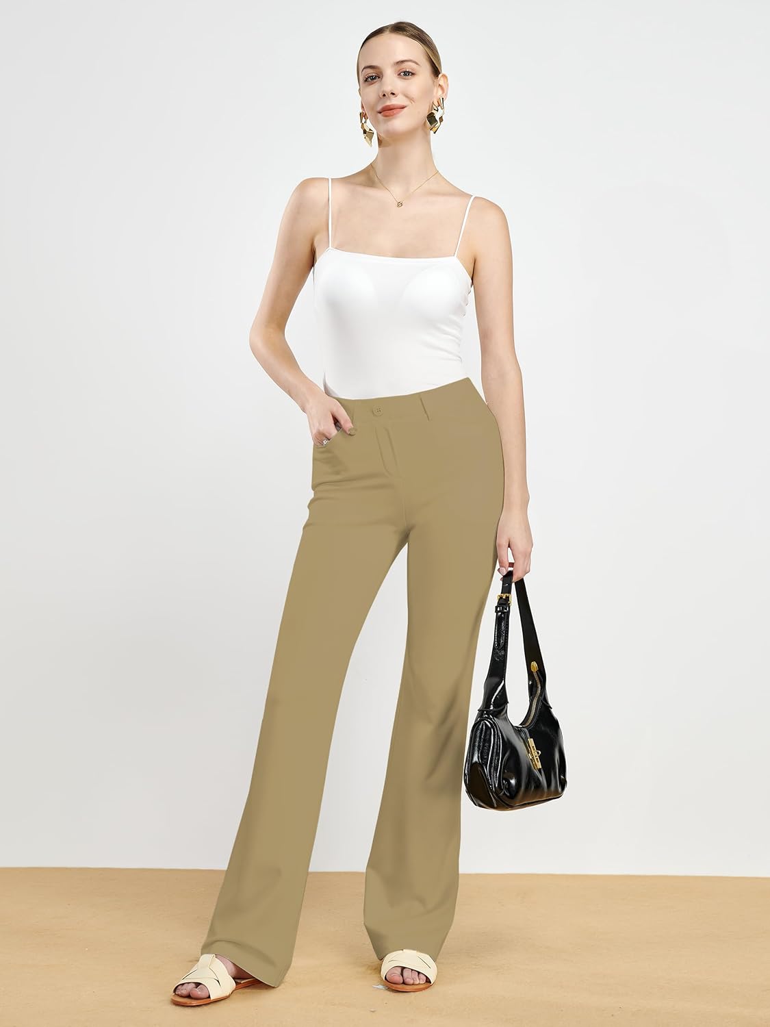 Tapata Women's 28''/30''/32''/34'' Stretchy Bootcut Dress Pants with Pockets Tall, Petite, Regular for Office Work Business - Image 3