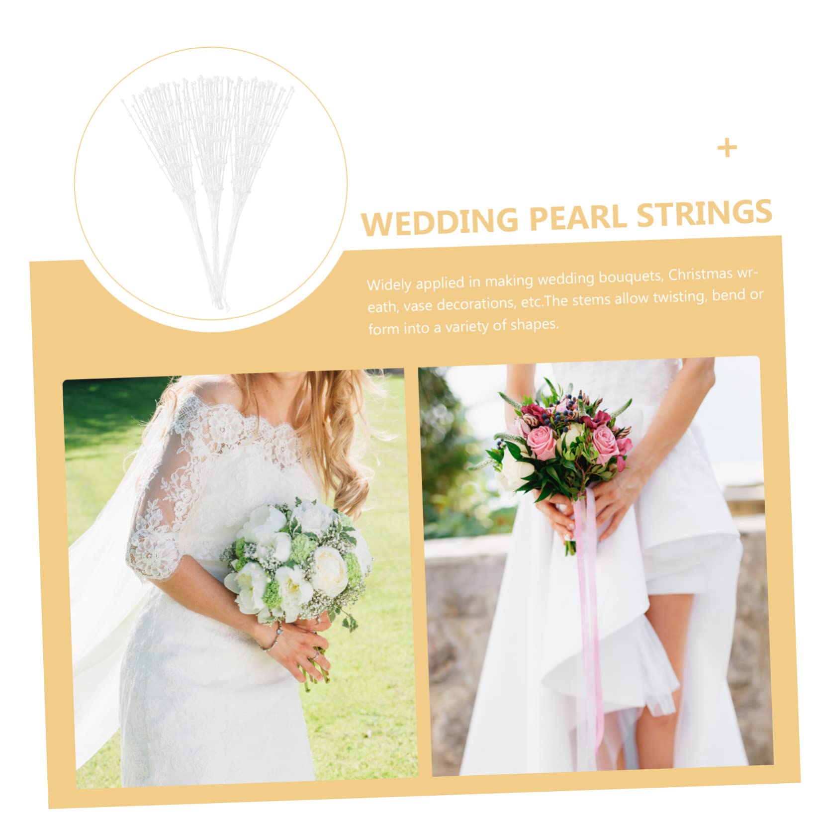 STOBOK 300stücke Hochzeitsperlen Stäbe Für Bouquets Und Dekorationen Elegante Perlenschnüre Für Hochzeiten Partys Und Kreative Bastelprojekte