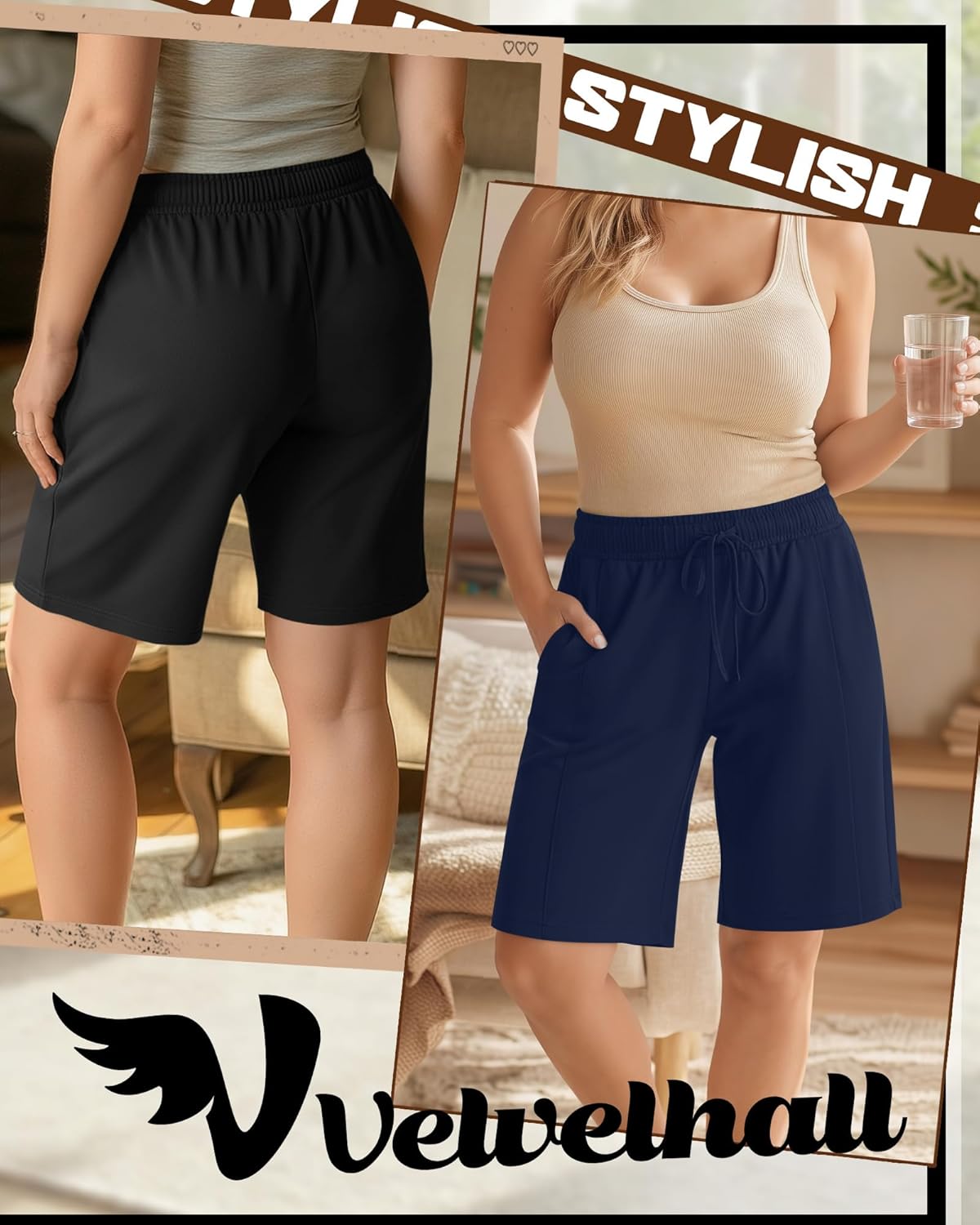 3 Pack Women's Plus Size Bermuda Shorts Wide Leg Elastic Drawstring Athletic Shorts Yoga Pants with Pockets