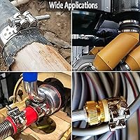 Vista 7 de CUKAYO Paquete de 4 abrazaderas de manguera con perno en T, abrazadera intercooler de entrada turbo ajustable de acero inoxidable 304 de 1.142-1.220