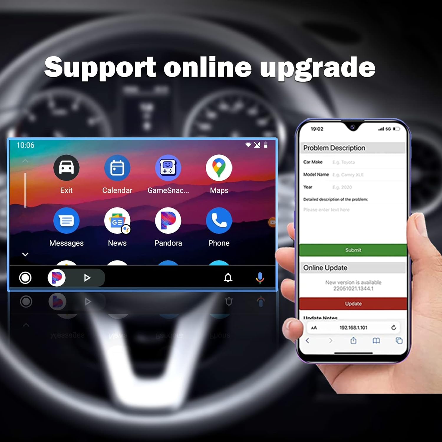 binize android auto wireless adapter convert wired to wireless android auto a2a auto connect usbtype c 2 cables online update
