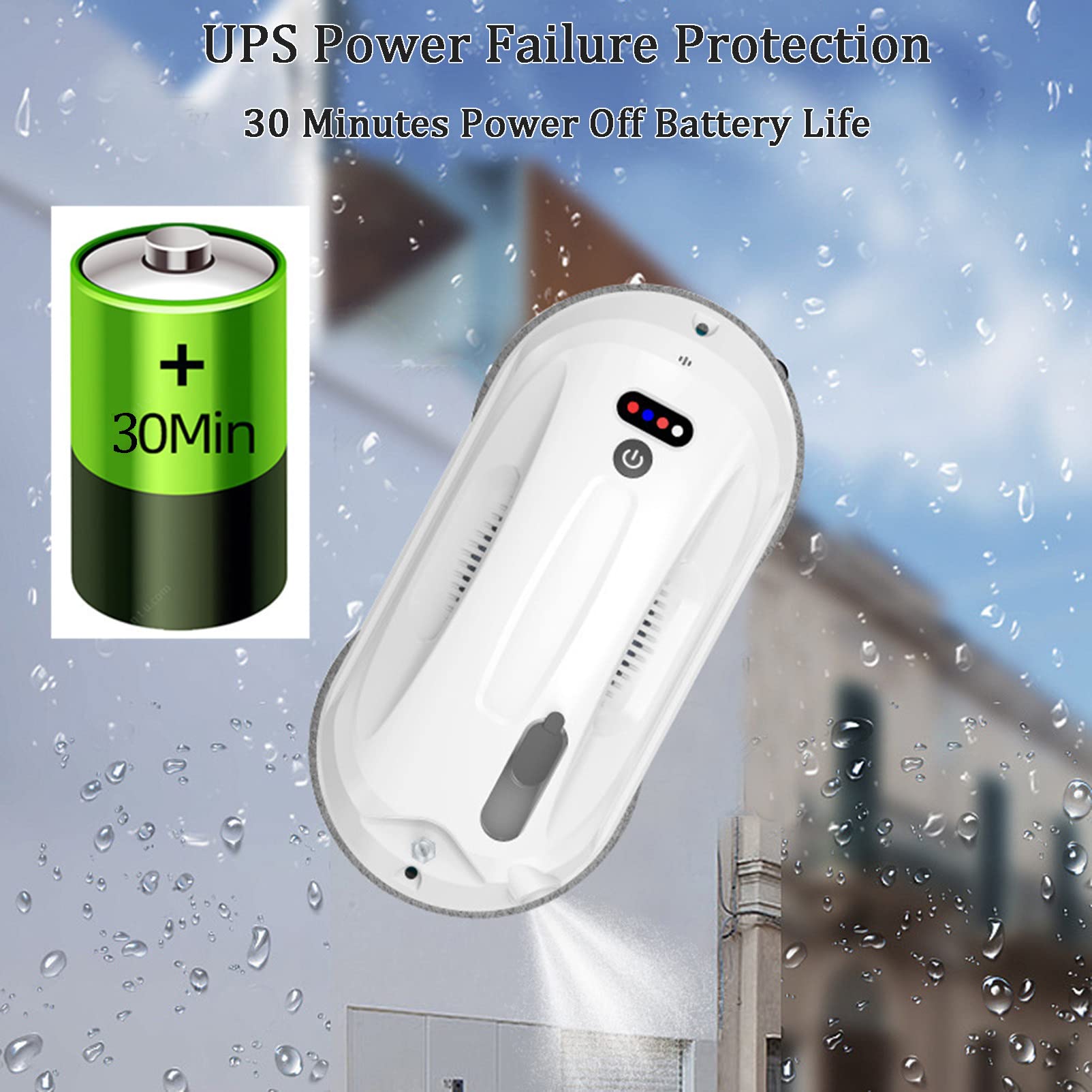 Limpiacristales Robot Limpiacristales Automático Control App, con Pulverizador y Control Remoto para Interiores, Exteriores y Techos Altos