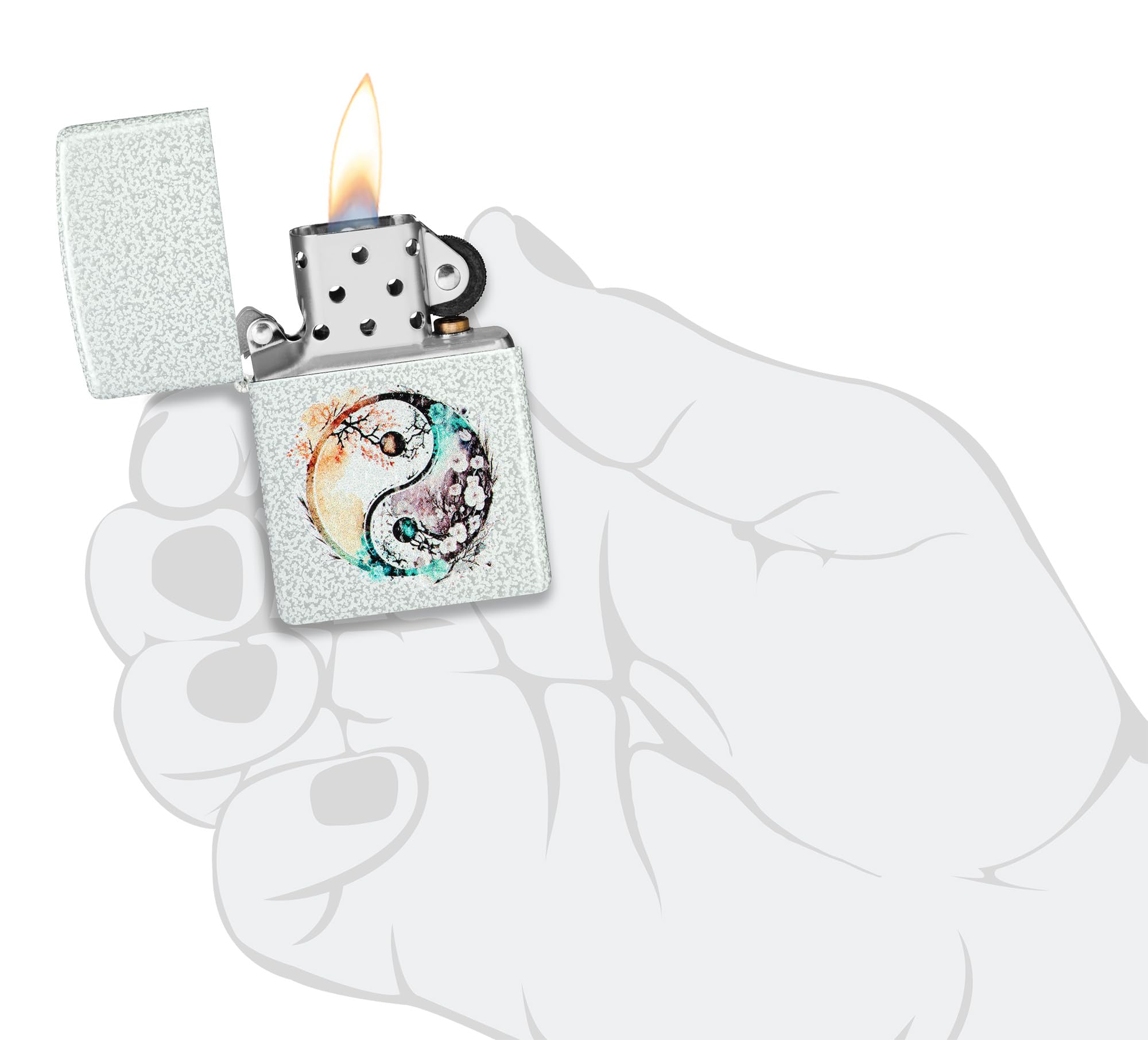 Zippo Accendino Yin Yang 46249 Collezionabile Unisex Bianco Uni