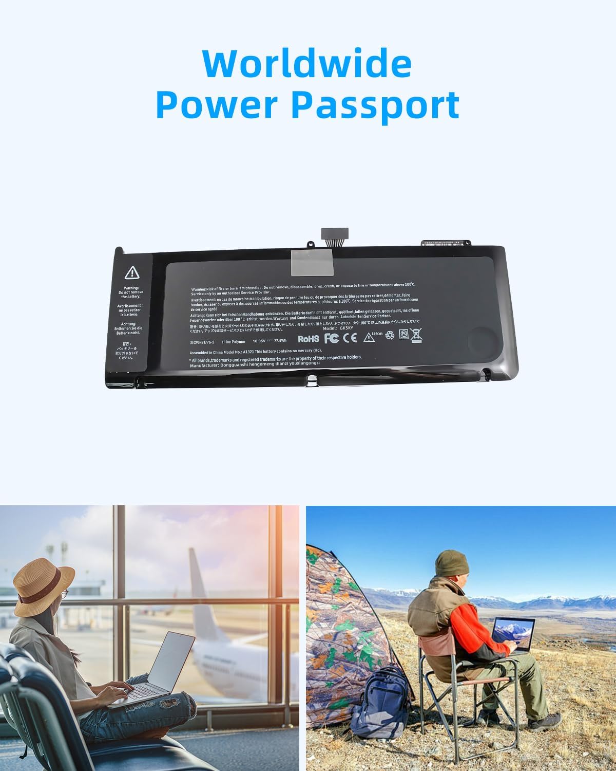 73WH A1321 A1286 (Only for Mid 2009 Mid 2010 Version) Laptop Battery Replacement for MacBook Pro 15 Inch A1321 A1286 MC371LL/A MC372LL/A MB985 MB986 MC118 020-6380-A 020-6766-B High Performance