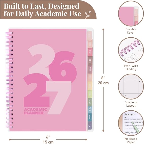 Rileys 2026-2027 Chunky Academic Planner, 20x15cm (Black)