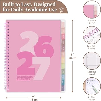 Rileys 2026-2027 Chunky Academic Planner, 20x15cm (Black)