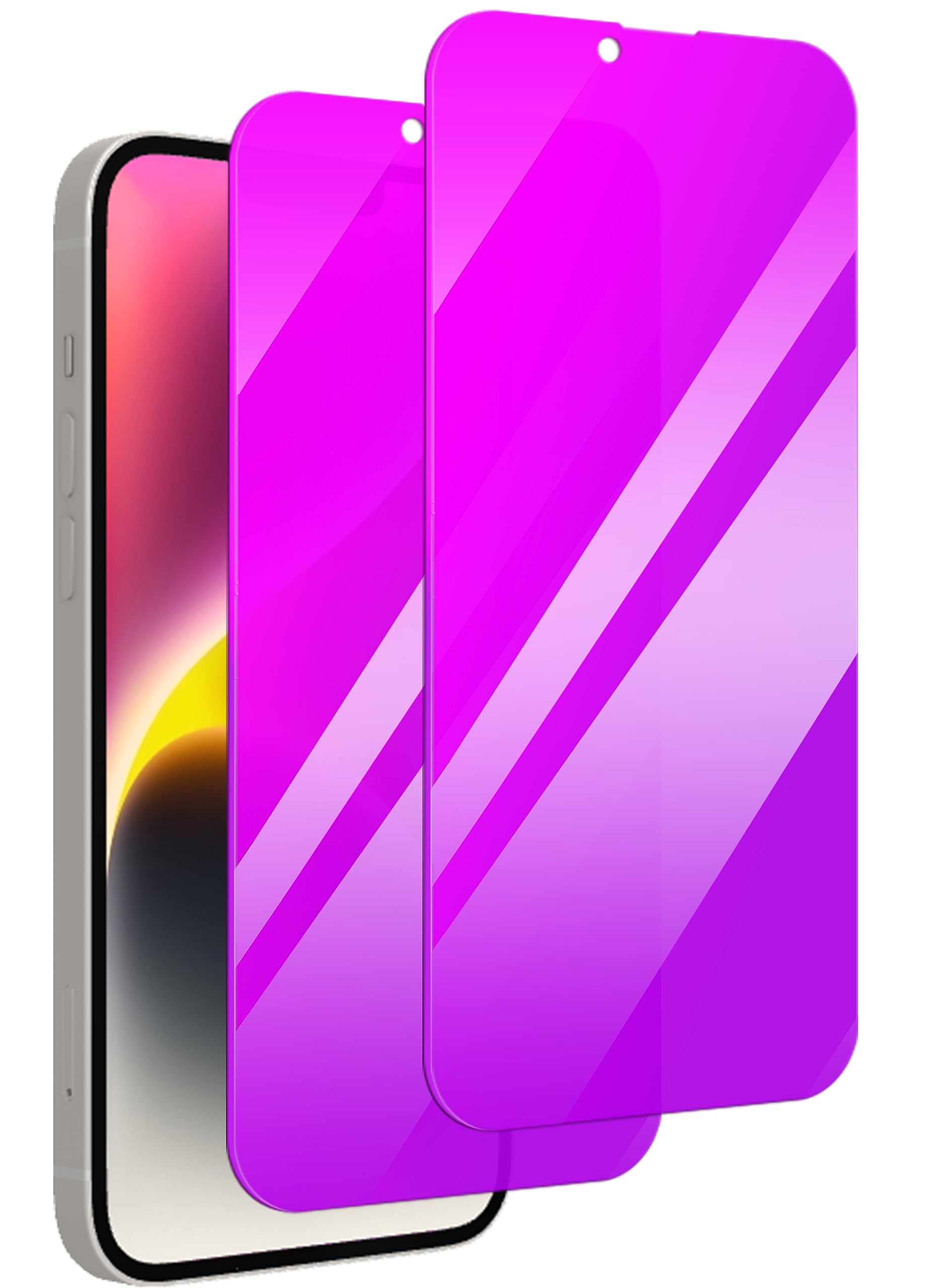 Ivachell 2 Pack compatible with iPhone 13 Pro Max and compatible with iPhone 14 Plus Privacy Screen Protector 28 Degree Anti-Spy Gradient Colorful tempered glass Private Anti-Blue Light Full Coverage Bubble Free Case Friendly HD 6.7 inch - Purple
