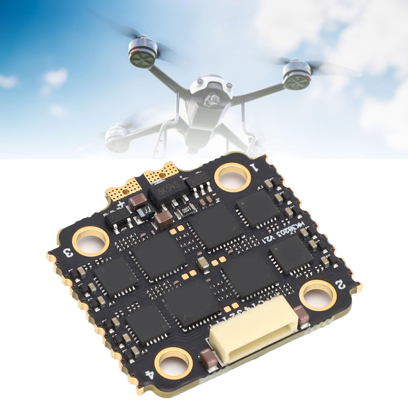 Generic Bezszczotkowy Kontroler Prędkości Drona ESC 40A 4 w 1 do Quadkopterów Wyścigowych FPV, Lekka Konstrukcja o Wysokiej Wydajności Zapewniająca Płynne Loty, Kompatybilna z Akumulatorami 2S-6S