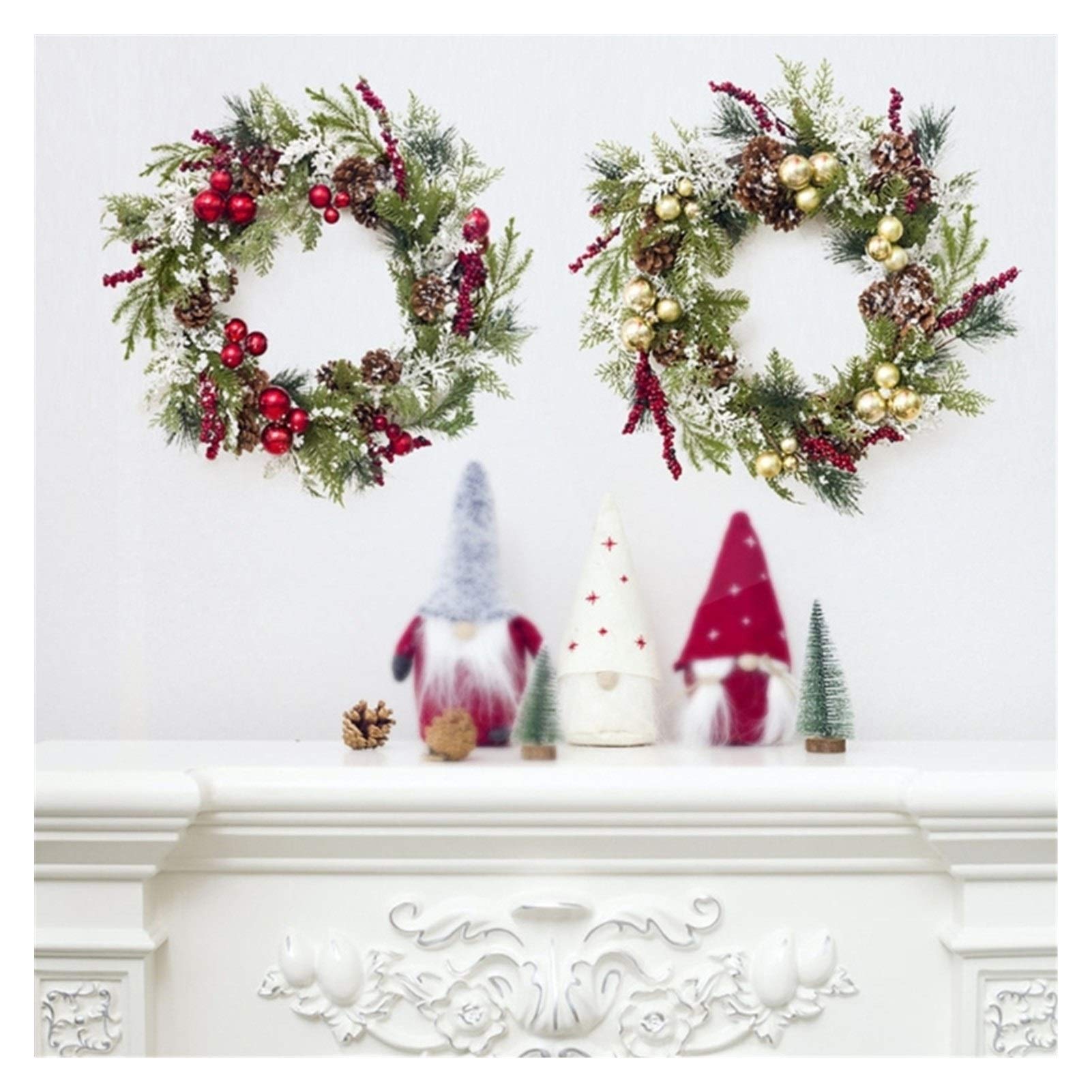 guirnaldas Guirnalda de Hojas de Cono de Pino Rojo Artificial de 20 Pulgadas Guirnalda Puerta Delantera Decoración de Ventanas Suministros de Navidad Guirnalda Artificial