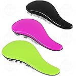 79STYLE 3pcs Detangler Brush Tangle Free Hair Brushes For Kids Knot Free No Pain Detangling Kids Hair Brush Combs For Women Curly Fine Hair (Size 7.4 Inch -Green)