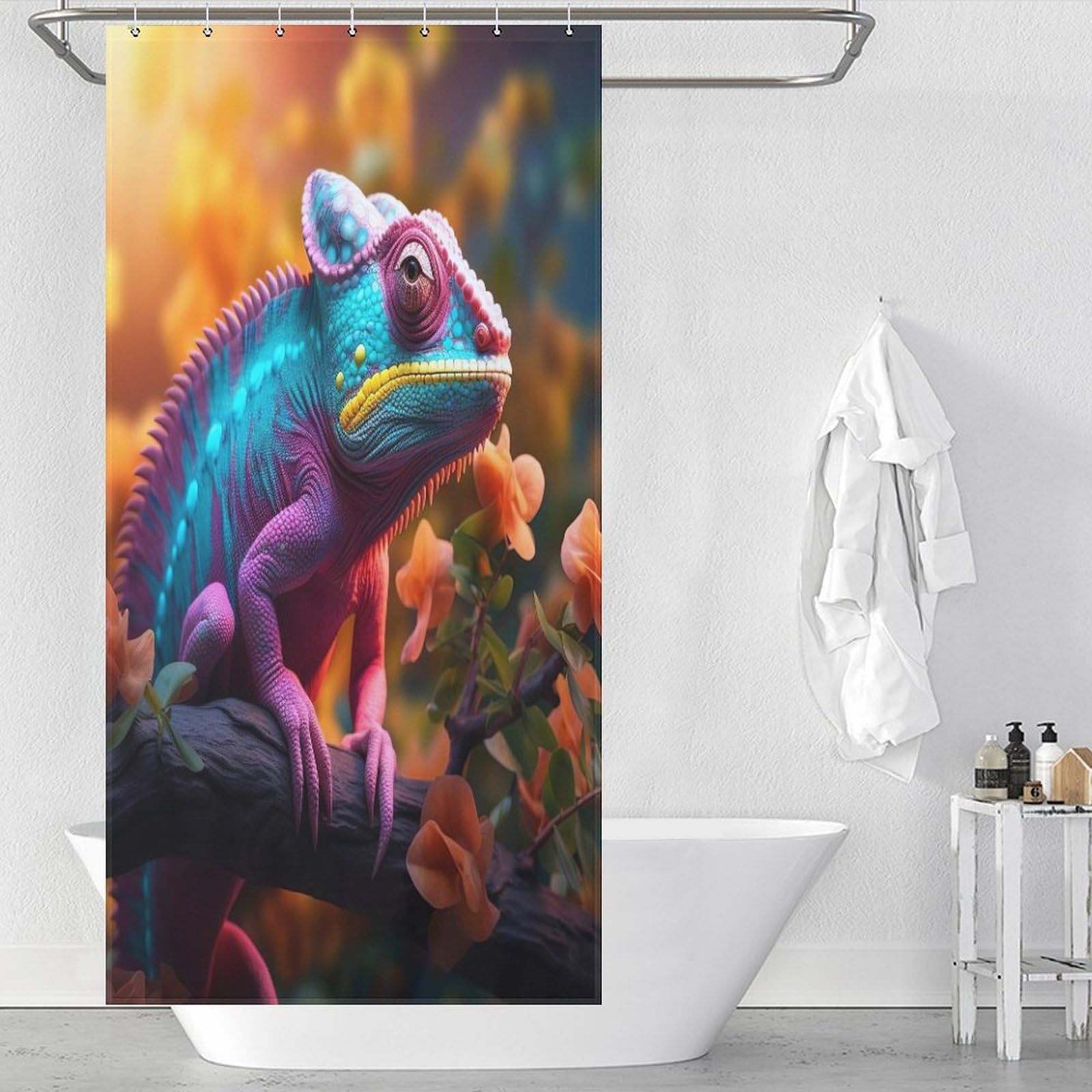 Rideau de douche caméléon imperméable 92x183 salle de bain baignoire