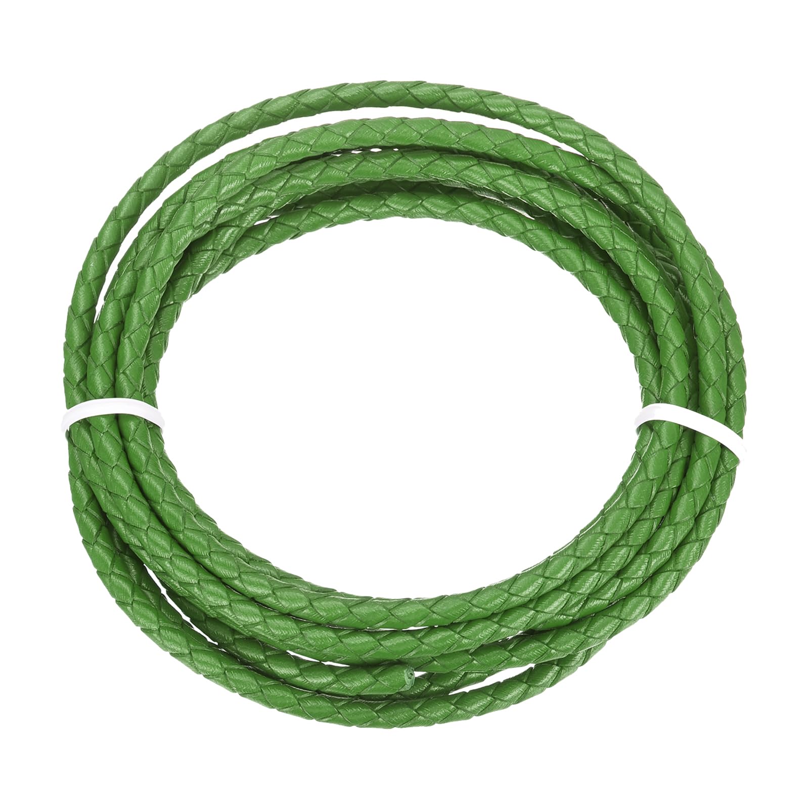 sourcing map Braided Leather Cord, 4mm Round Braided Faux Leather Necklace Cord Bolo Tie String 2 Yard for Jewelry Making Necklace Crafts Beading Braiding 6 โ image 1
