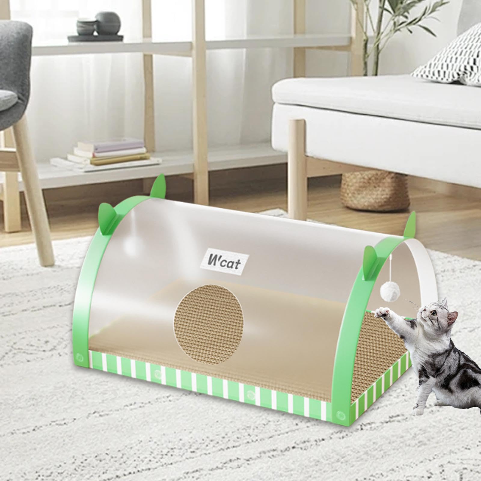 KESOTO Cueva para Gatos Y Juguete Interactivo en Formato, Green and L