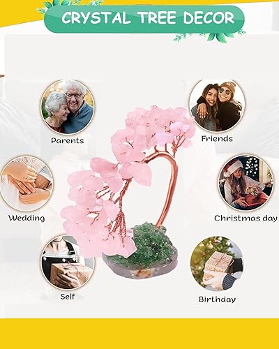 Miniatura 4 de HORNYPOOT Árbol de cristal curativo de 5 pulgadas, cristales de Reiki naturales de 7 chakras y piedras curativas, cuentas de gemas para chakras,