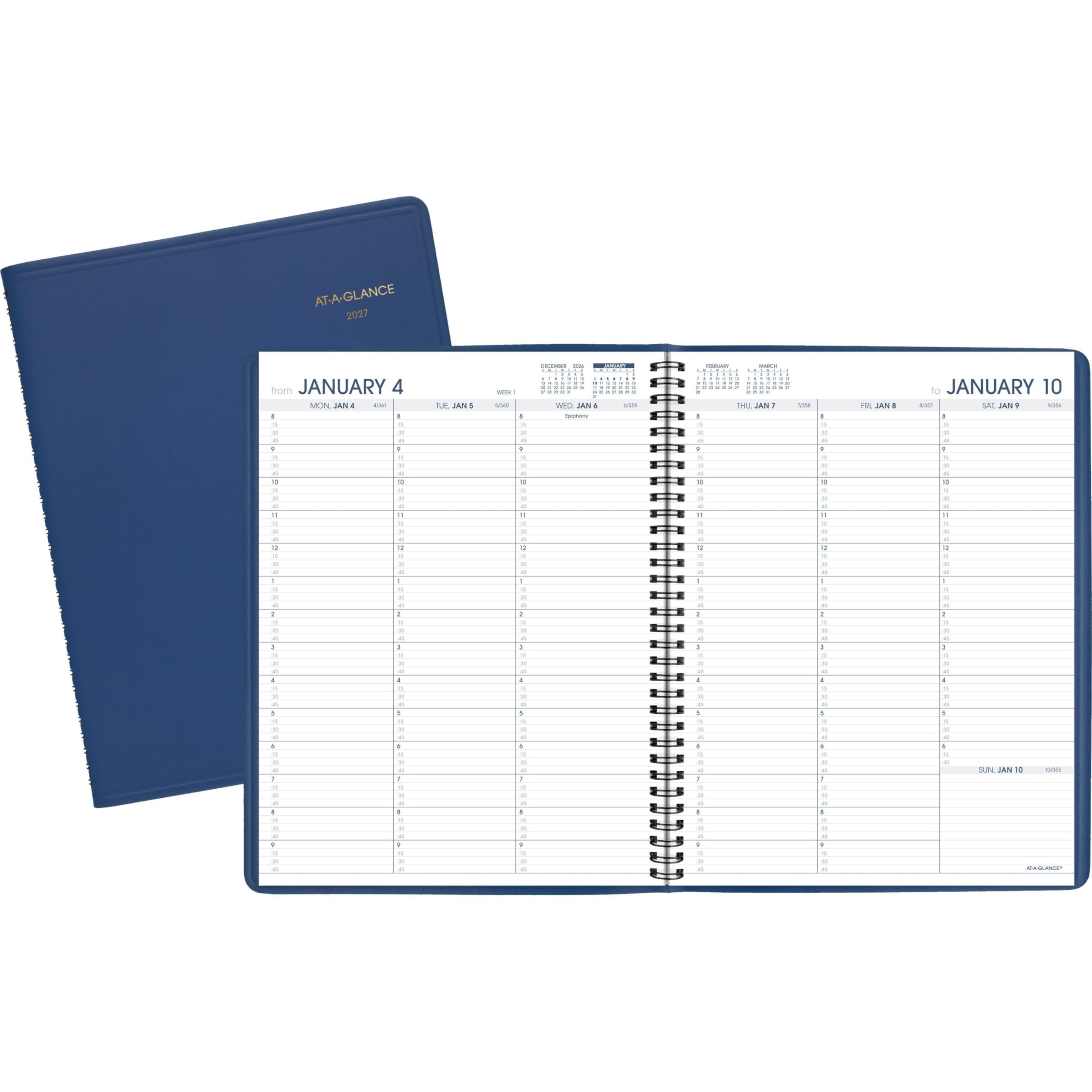 AT-A-GLANCE Terminkalender 2027, Wochenplaner, 21 x 27,9 cm, Blau (709402027)