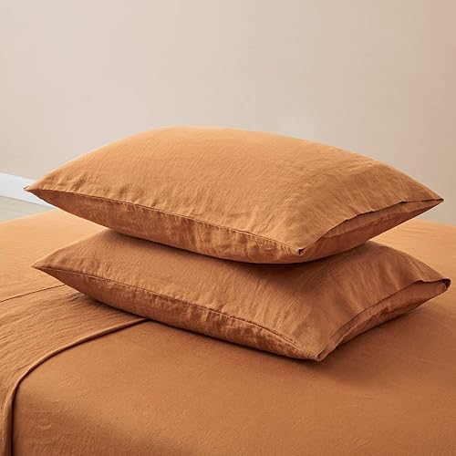 Miniatura 4 de ATLINIA Juego de sábanas de lino  Sábanas de lino francés puro lavado a la piedra, juego de 4 ropa de cama de lino orgánico lavado a la piedra,