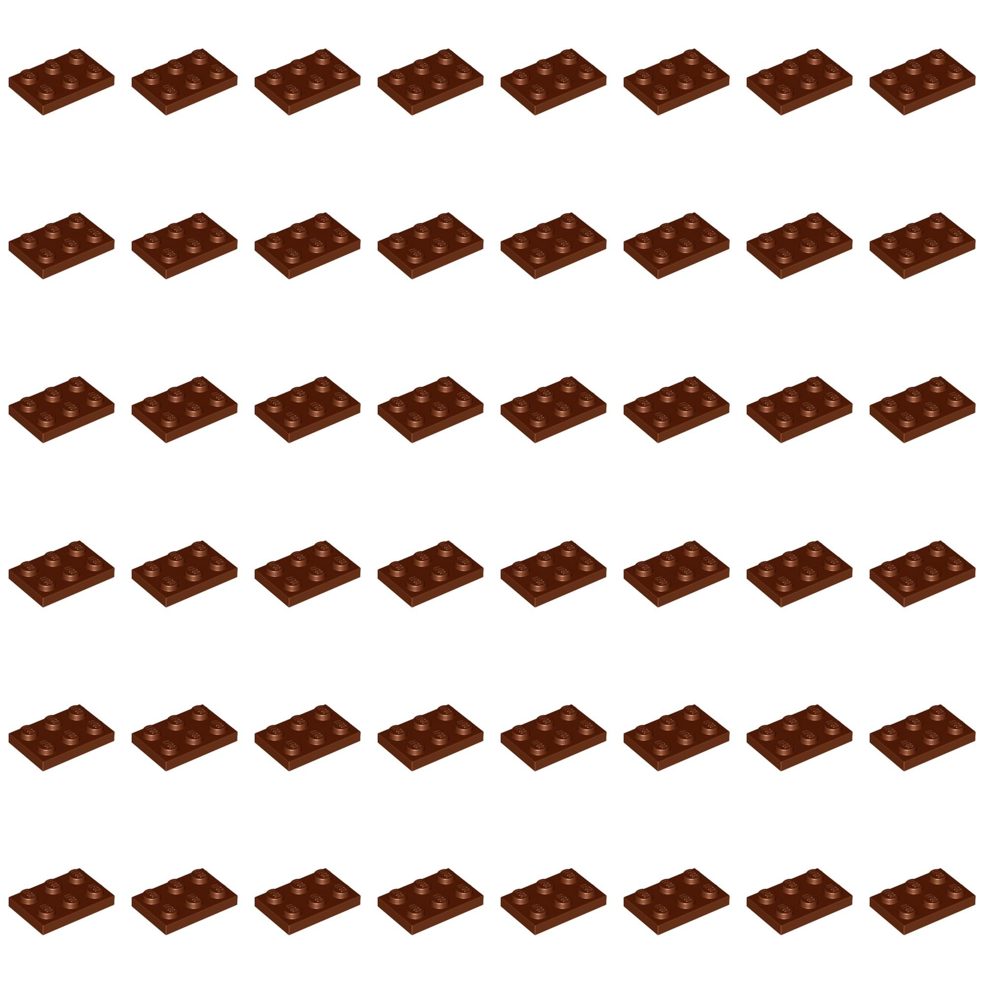LEGO Brick Plate 2 x 3, Part 3021 (Reddish Brown, 50, Bricks)