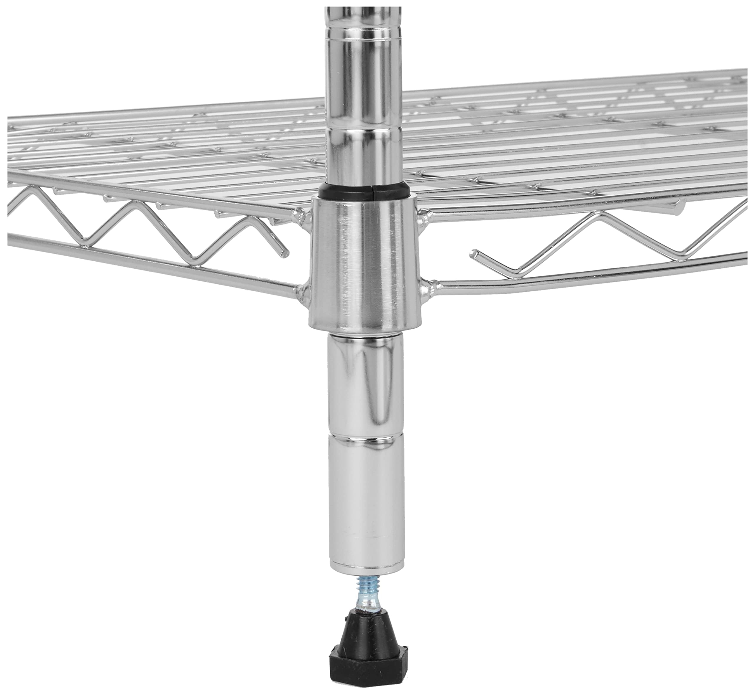 Amazon Basics Verstellbares Turmregal mit 5 Regalböden, Lagereinheit, Chrom, 40.6 x 40.6 x 137.2 cm (T x B x H)