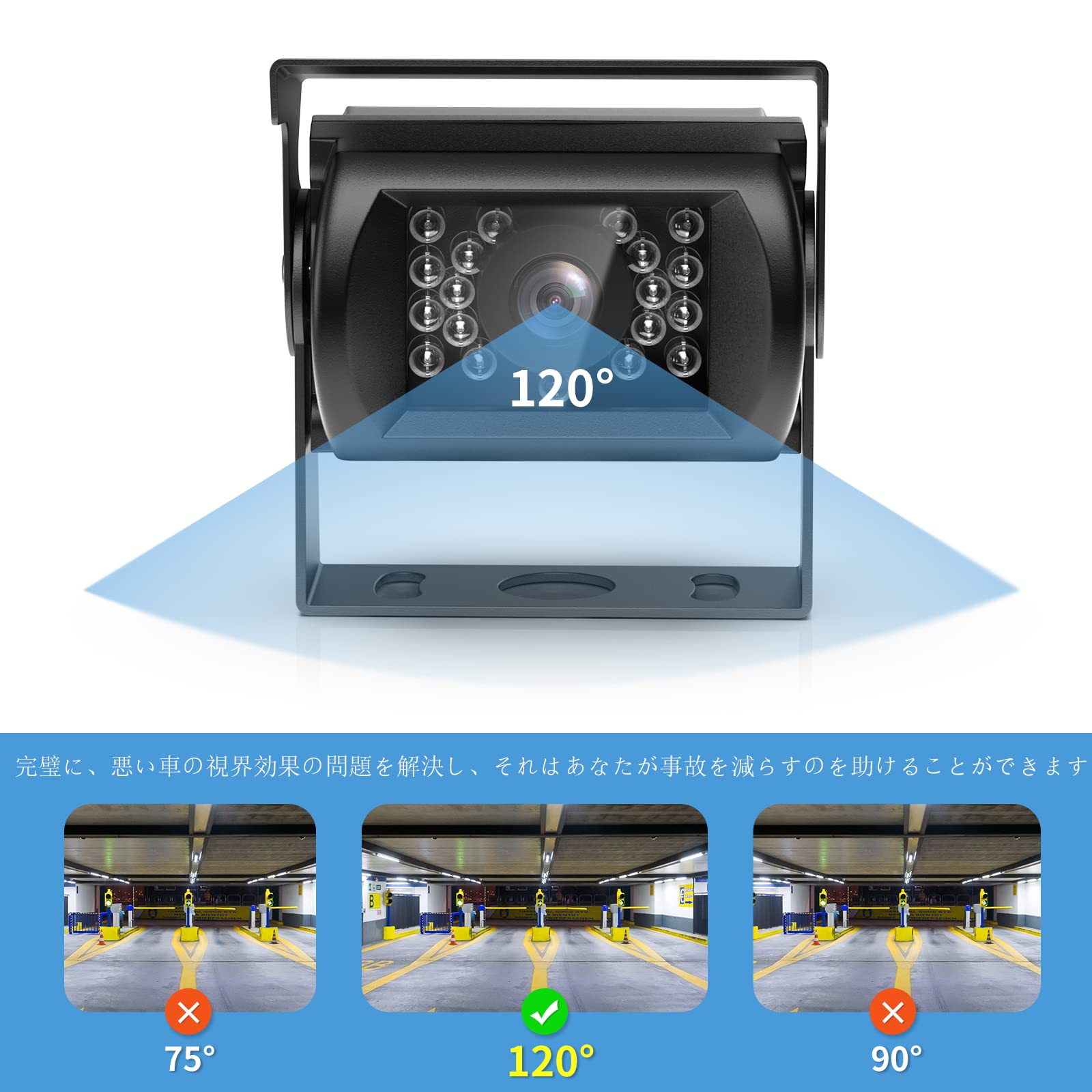 Telecamera Per Retromarcia - Visione Notturna A Infrarossi, 18 LED, IP68, Grandangolo 120° - Foto 9