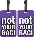PATIKIL Luggage Tags (Not Your Bag), 2Pcs PVC Funny Travel Baggage Bag Tags Suitcase Identifier Labels for Women Men, Blue