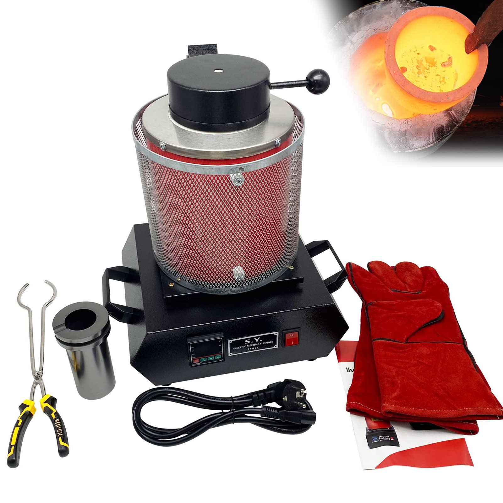 Buy Electric Digital Melting Furnace Machine, 1600W 1100℃ PID Smelter