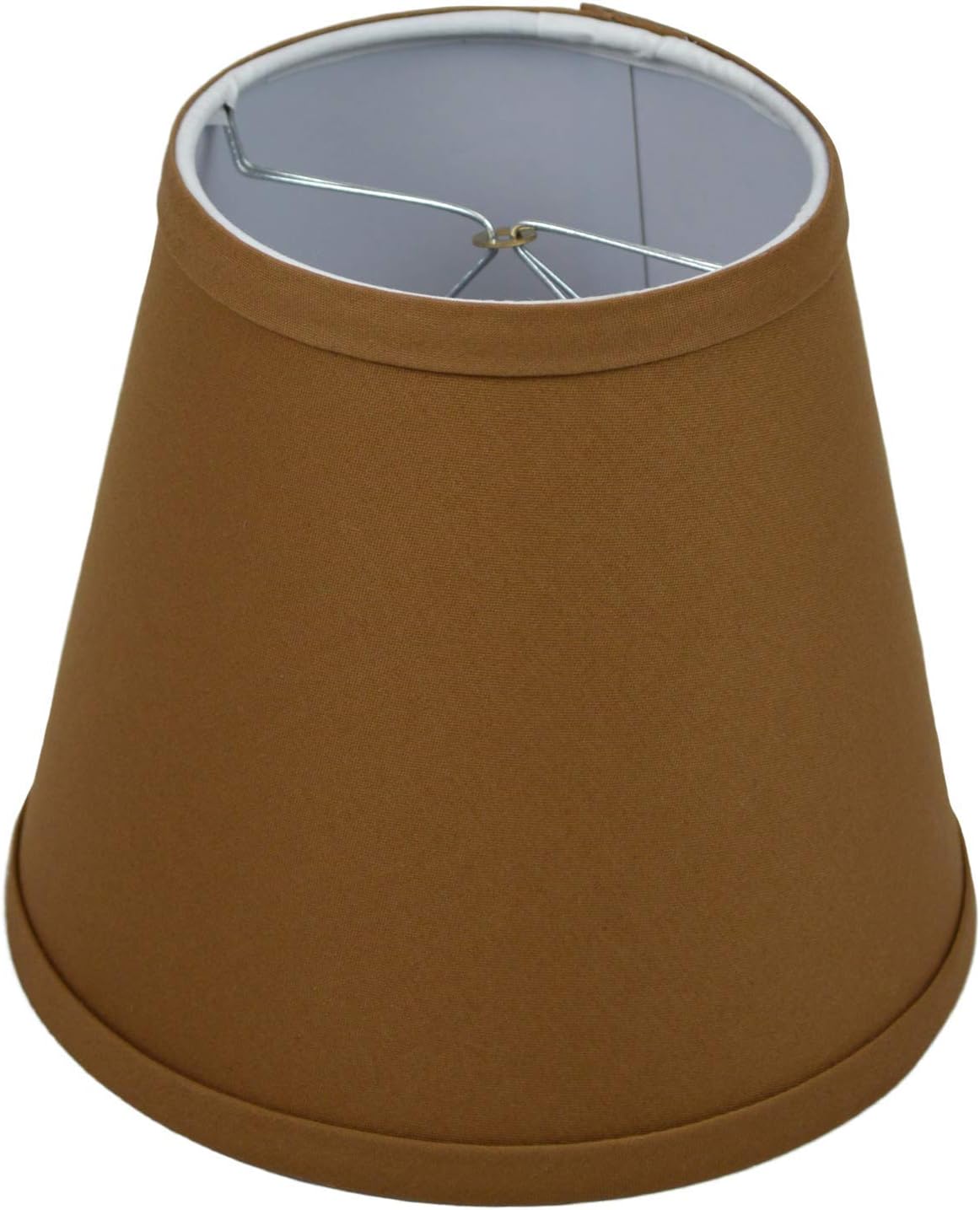 FenchelShades.com 5" Top by 8" Bottom by 7" Slant Height Fabric Barrel Lampshade Clip-On Attachment (Earth)