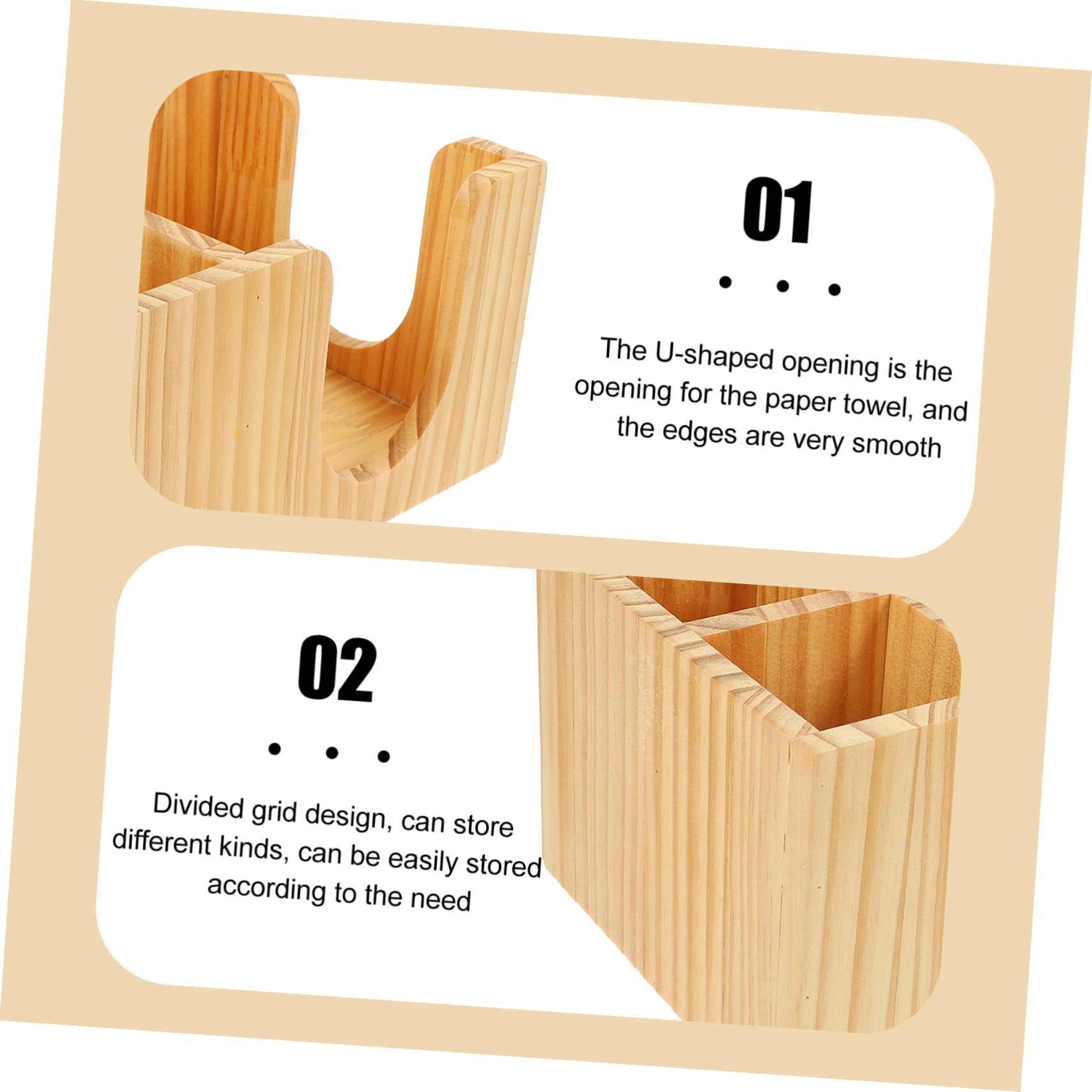 Cabilock Organizer Aufbewahrungsbox Kaffeebar mit Fächern zur Aufbewahrung von Kaffeezubehör und Tee Einfacher Stil Beige für Kaffeestation Am Tresen