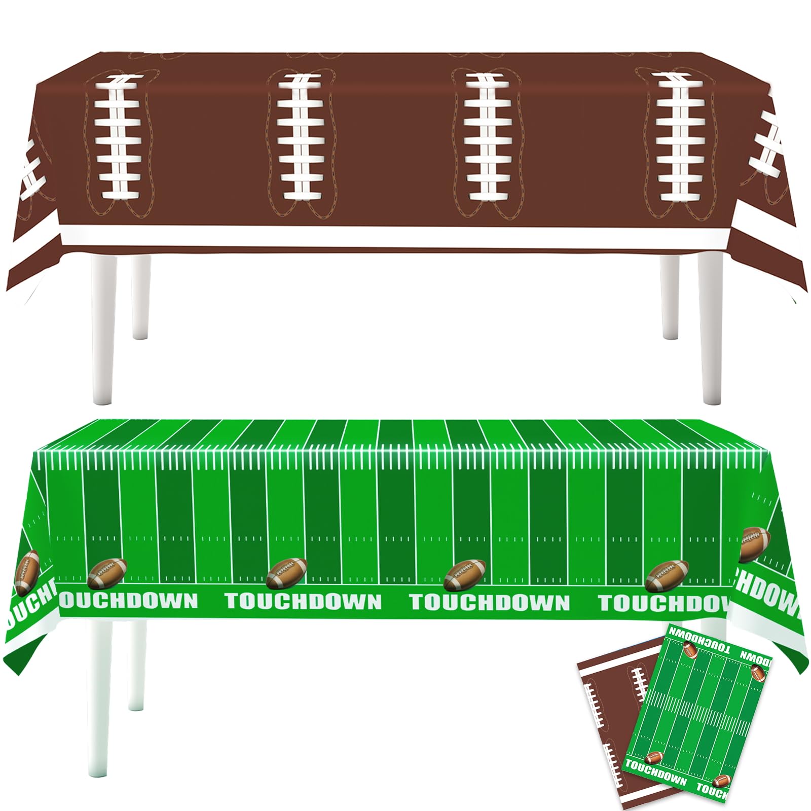 YGSEPCC Football Party Decorations Tablecloth, Disposable Tablecloth Plastic Touchdown Table Cover for Football Party Games Birthday Decoration 54 X