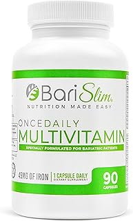 BariSlim Once Daily Bariatric Multivitamin Capsule - 45mg of Iron - Bariatric Vitamin & Supplement for Post Bariatric Surg...