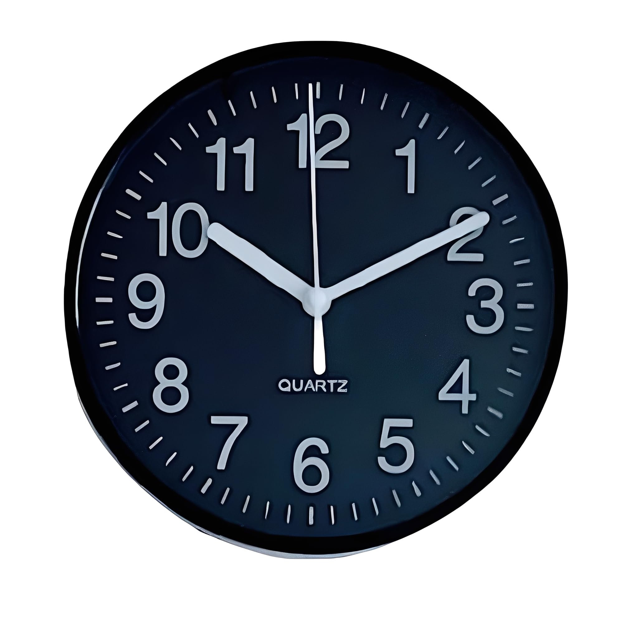 Horloge murale noire de 17,8 cm Ice Armor : petite horloge ronde traditionnelle