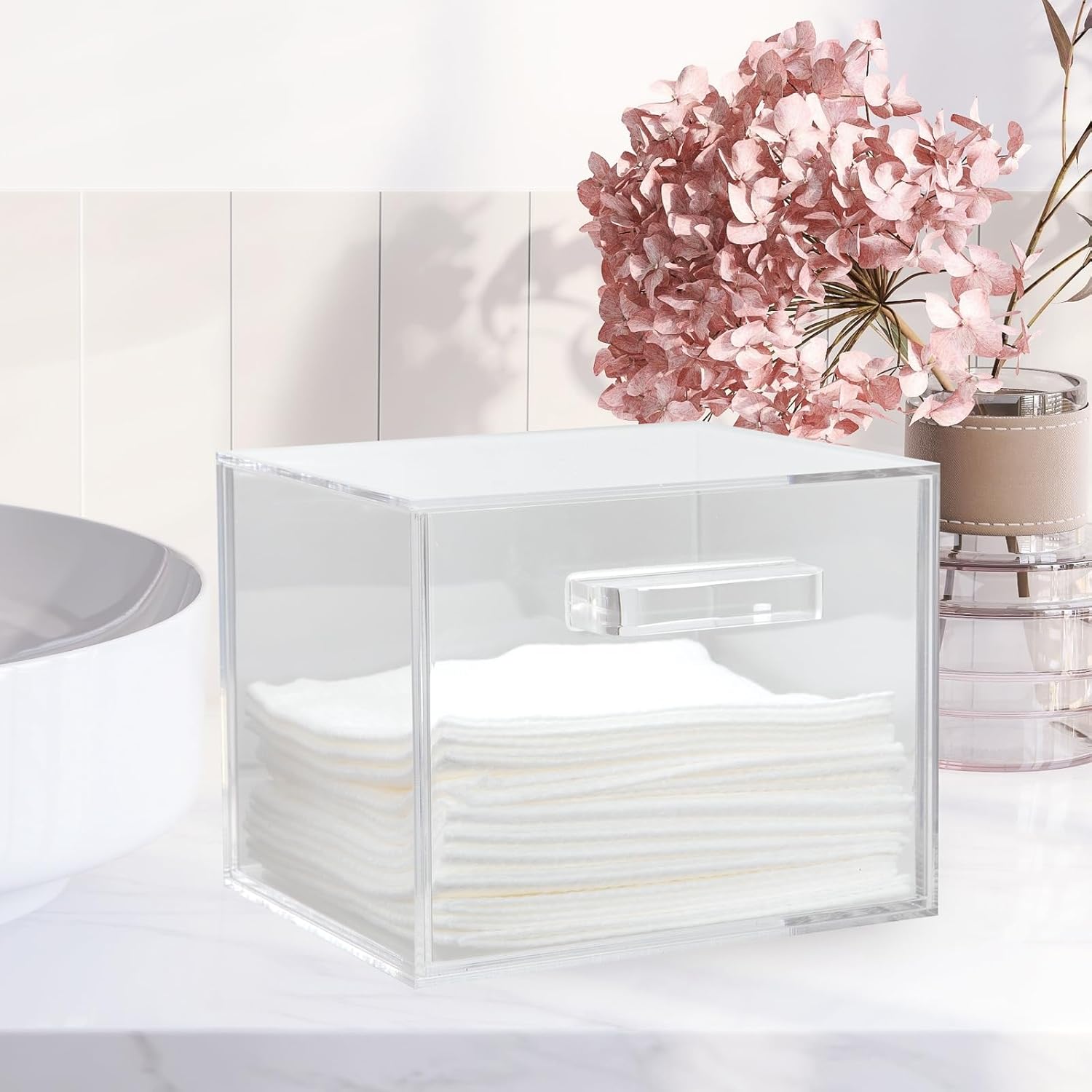 ForPro プレミアム ピュア&amp;シンプル XL フェイシャルタオル アクリルホルダー 引き出し付き ピュア&amp;シンプ