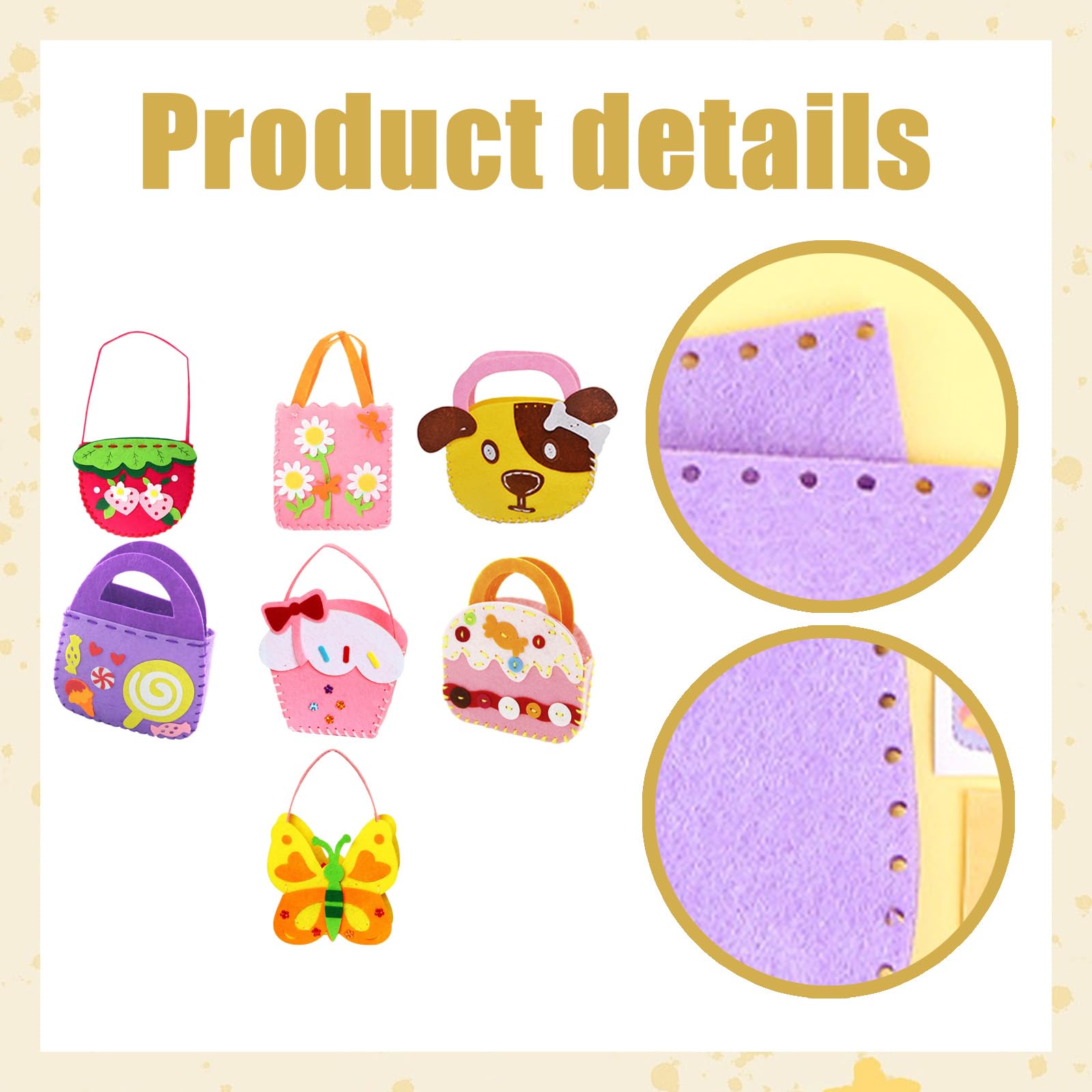 AYNKH 7 PCS Sewing Tools for Girls 5-10 Years Old, Knitting Felt,DIY Handmade Sewing - Image 3